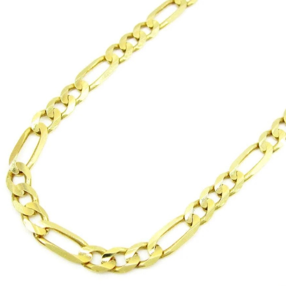 14 KT Gold Authetic Figaro Bracelet Real Gold 4 mm W apx 8” L Like New in Box